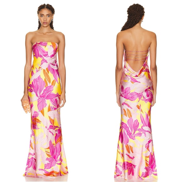 Retrofete Keaton silk maxi dress in botanical floral Size Small NEW! with tags! - Picture 2 of 12